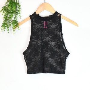 LaSenza Sheer Black Lace Top